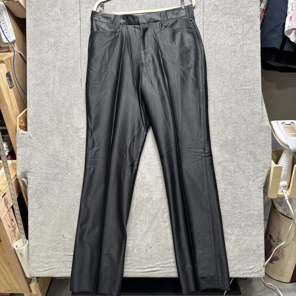 70s Vtg Maximos Suit Mens‎ 46/36 Black Brown Western Point Yoke Rockabilly Prom